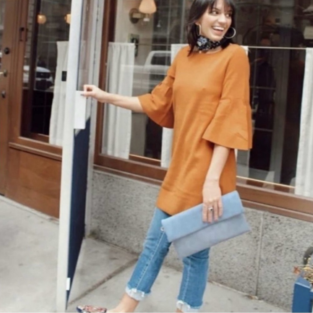 Moth by Anthropologie Chester Sweater Knit Bell Sleeve Tunic Dress